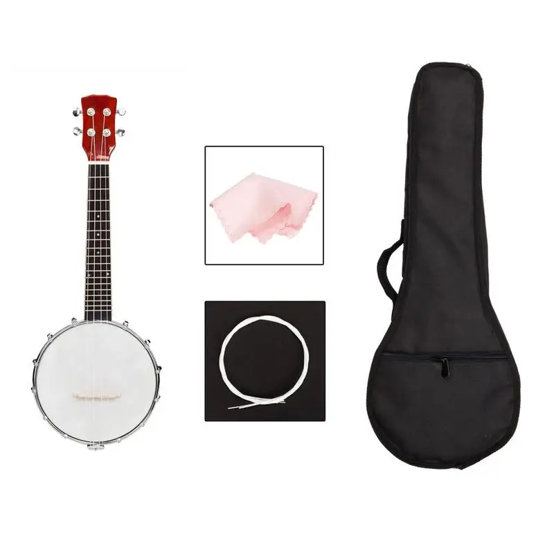 

23'' Sapele Nylon 4 Strings Concert Banjo Uke Ukulele with Gig Bag for Musical Stringed Instrument Lovers (Ship from US)