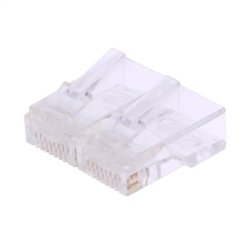 

100pcs/pack New RJ45 Network 8P8C Modular Plug Cat5 CAT5e Connector Adapter 8 Pins Network Cable Head for CAT5/5E/6 Cable Plugs