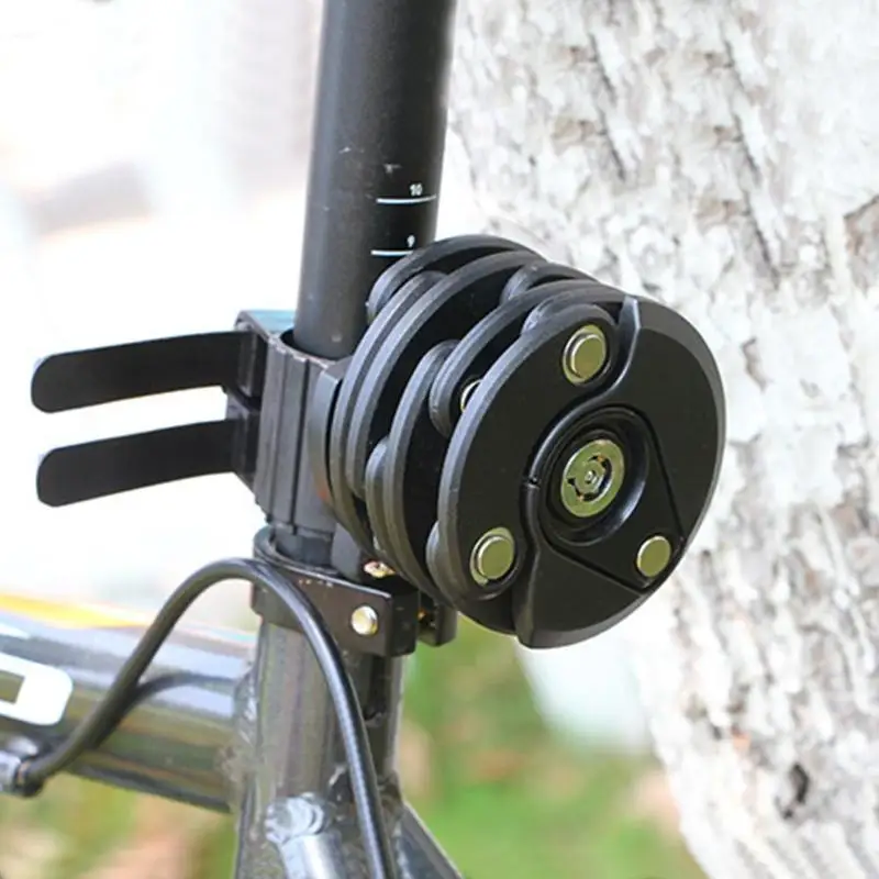 

Security Drill Resistant Lock Bicycle Foldable Bike Anti Theft Lock Mini Hamburger Locks for Motorcycle MTB Bike Accessories