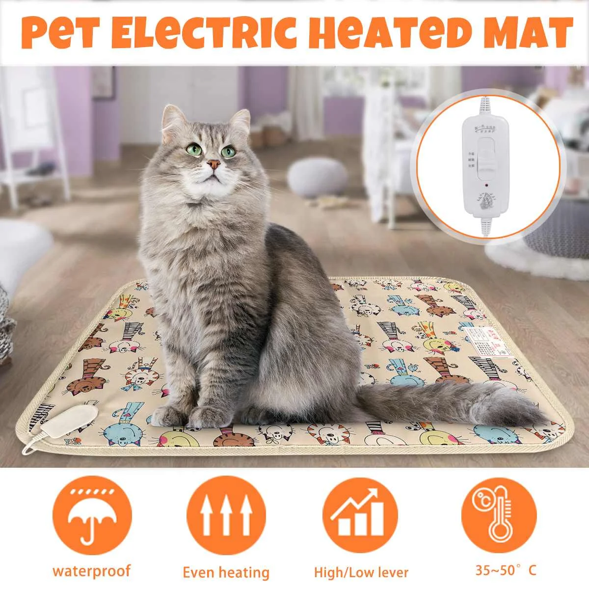 

3-Mode Pet Electric Heating Blanket Cat Electric Heated Pad Anti-scratch Dog Heating Mat Sleeping Bed For Autumn Winter