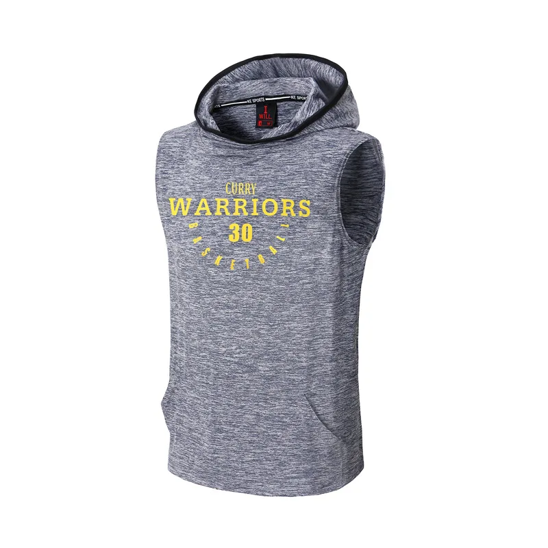 Men's Basketball Sports Hoodies Men Training Suit Loose Sleeveless Hooded Basketball Training