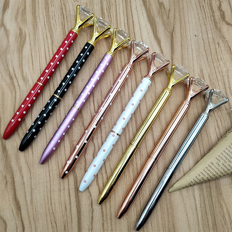 Ballpoint Pen Big Gem Metal Ball Pen With Large Diamond Blue And Black Magical Pen Fashion School Office Supplies Ballpoint Pen Big Gem Metal Ball Pen With Large Diamond Blue And Black Magical Pen Fashion School Office Supplies