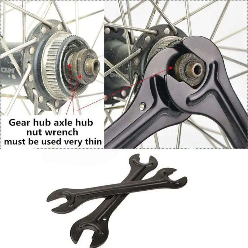 

2PCS Steel Bike Head Open End Axle Hub Cone Wrench Durable Spanner Bicycle Repair Tool Accesories