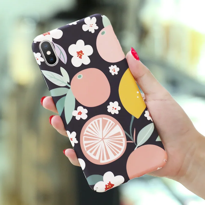 

Cute Case For Iphone XR Xs X Max Case For Iphone 7 8 6 6s plus Cover 3D Rose Flowers Animal Marble Fruit Shockproof Hard Case