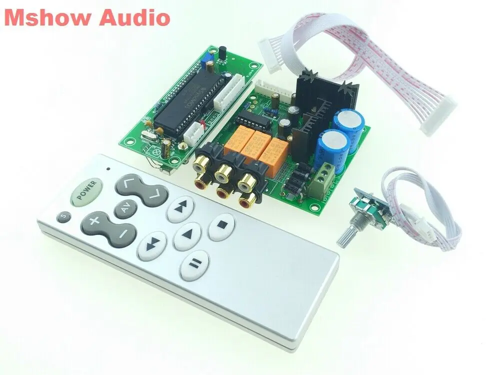 PGA2311 Stereo Volume Control Preamp Preamplifier 3 Ways Input Pre-amp HIFI Audio +Aluminium Remote Controller