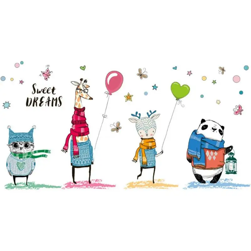 

PVC Cartoon Animal Removable Wall Sticker Self-Adhesive Waterproof Decals