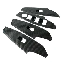 4 шт. аксессуары для автомобильного стеклоподъемника для MAZDA 3 Axela из углеродного волокна, панель управления окном, накладка 255*85 мм