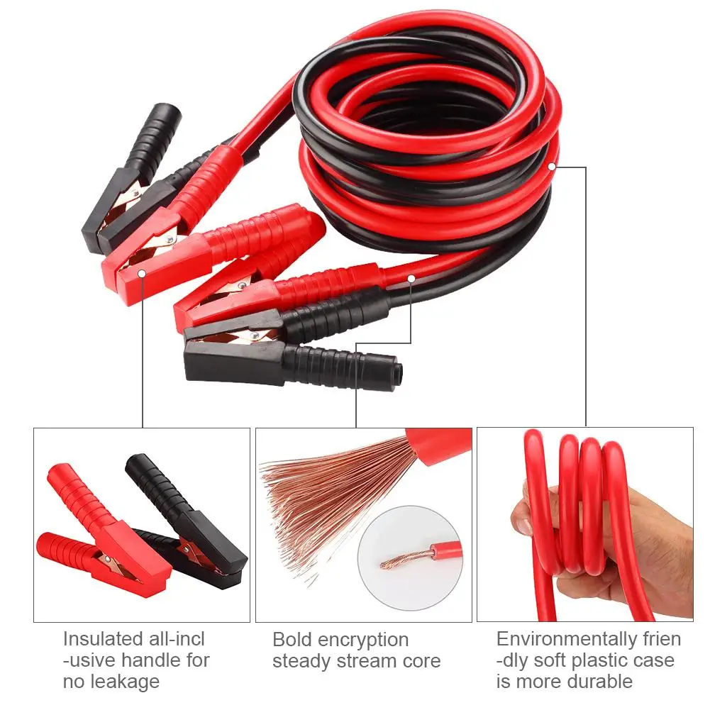 Coche Jumper Cables de la batería con cobre Clip de comenzar 13.1FT