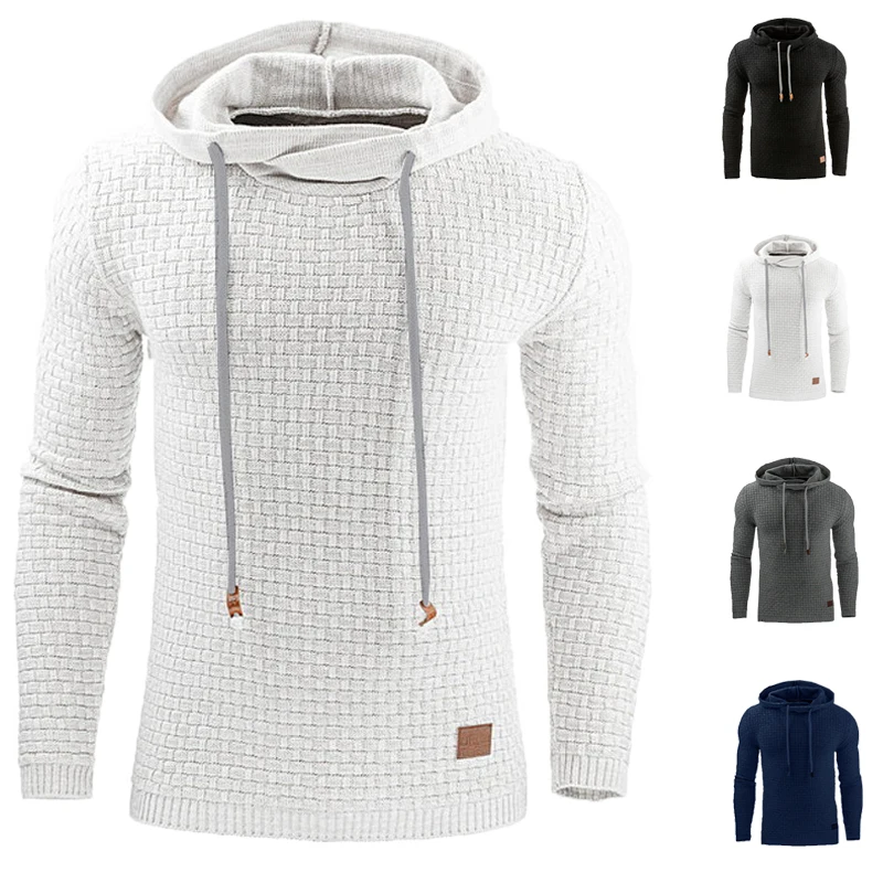 Günstig Herbst Männer Langarm Reine Farbe Mit Kapuze Täglichen Sweatshirt Jogger Hoodies Herren Straße Wilden Kordelzug Trainingsanzüge Sudadera Hombre