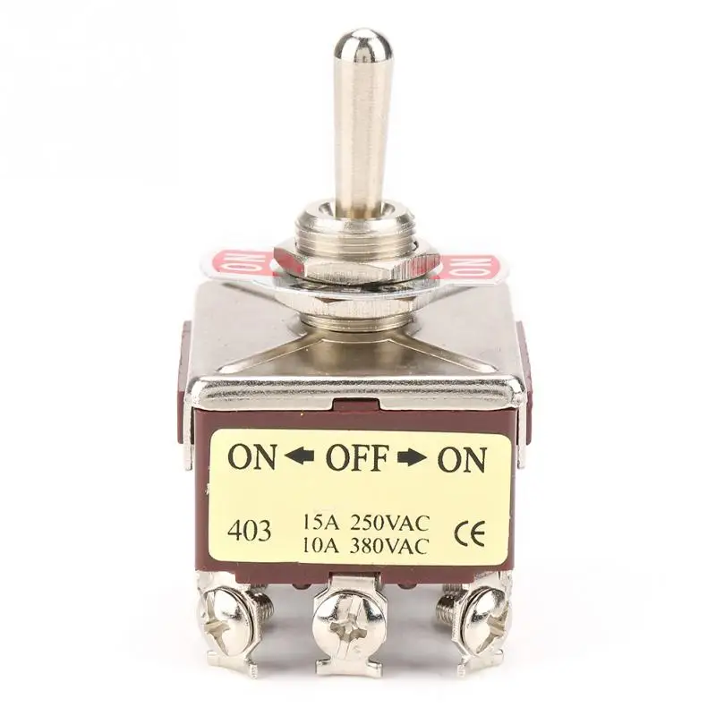 

ON/OFF/ON 3 Position Toggle Switch 4PDT 12 Pin 12mm 15A/250VAC 10A/380VAC toggle switch Hot Sale