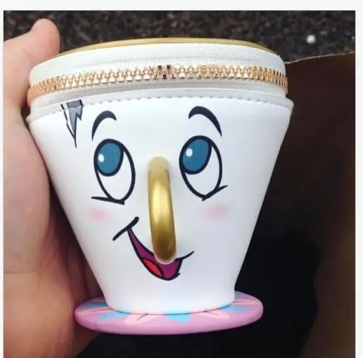 

Cute 3D Zipper Coin Purse Wallet Beauty And The Beast Chip Cup Purse Bag Girl Women Birthday Gift Collection