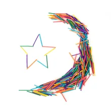 1000pcs Children Colorful Matchsticks for Models and Sculpture Arts Crafts DIY toys Wooden stick (Multicolor)