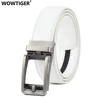 WOWTIGER white Cowhide genuine Leather Belt For Men High Quality Male Brand Ratchet Automatic Luxury belts Cinturones Hombre ► Photo 1/6