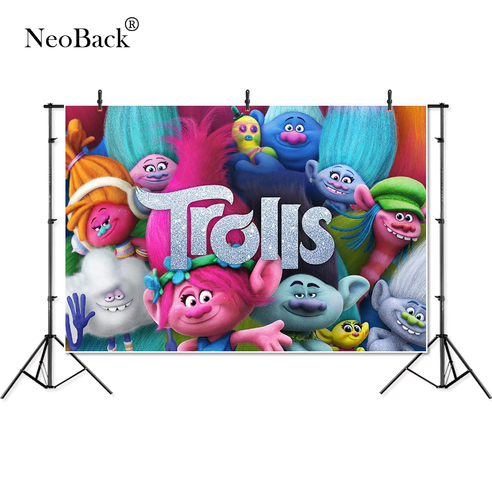 

Thin Vinyl Trolls Family party children baby kids Banner Photography Backgrounds professional indoor studio Photo Backdrops