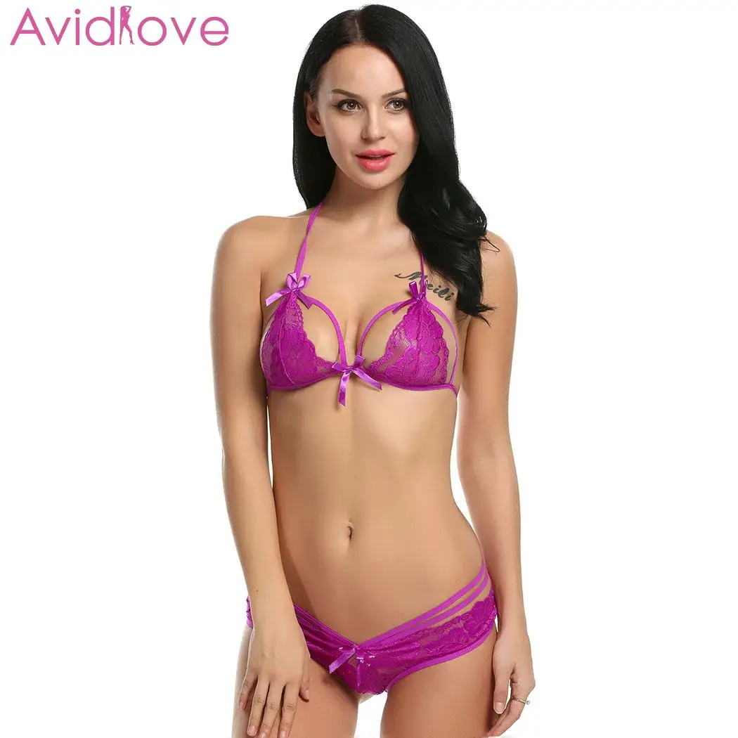 Женский кружевной бюстгальтер Avidlove с цветочным принтом и трусиками|Комплекты