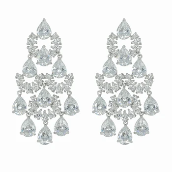 

Popular Full CZ Cubic Zirconia Drop Dangle Bridal Wedding Earring for Women Prom Jewelry Accessories CE10169