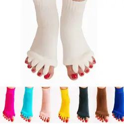 Для женщин пять пальцев ног носки до лодыжки Нескользящие хлопчатобумажные спортивные Разделение пальцев носки