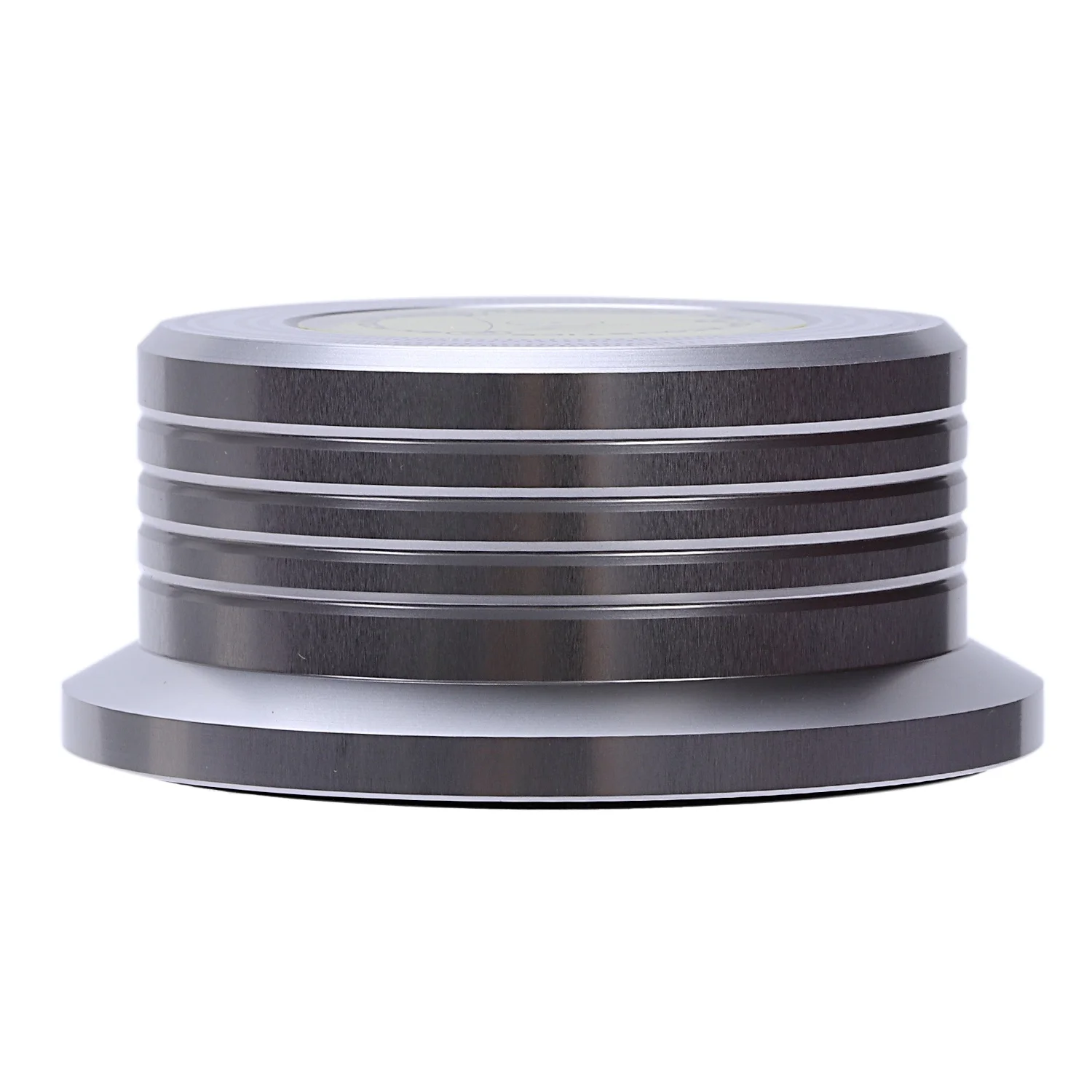 Comprar Universal 50 60Hz Lp disco de vinilo de grabación de Audio estabilizador de mesa giratoria abrazadera de peso de aluminio con burbuja de velocidad de prueba (Plata)