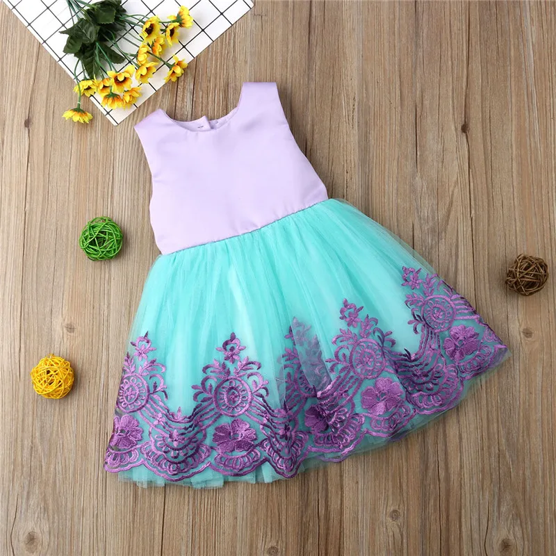 

Flowers Kids Baby Girls clothes backless bow round neck sleeveless Toddler lovely Princess Pageant cotton Dresses one piecse