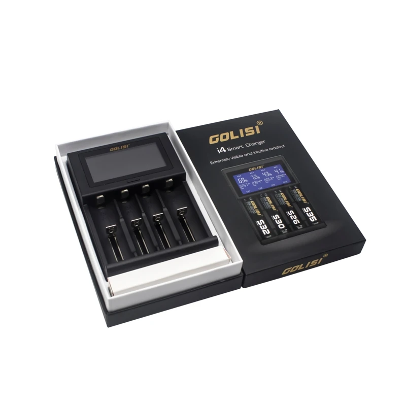 GOLISI i4 Smart Charger LCD Screen Display USB Charging Intelligent 2A Fast Battery Charger 18650 26650 20700 GOLISI i4 Smart Charger LCD Screen Display USB Charging Intelligent 2A Fast Battery Charger 18650 26650 20700
