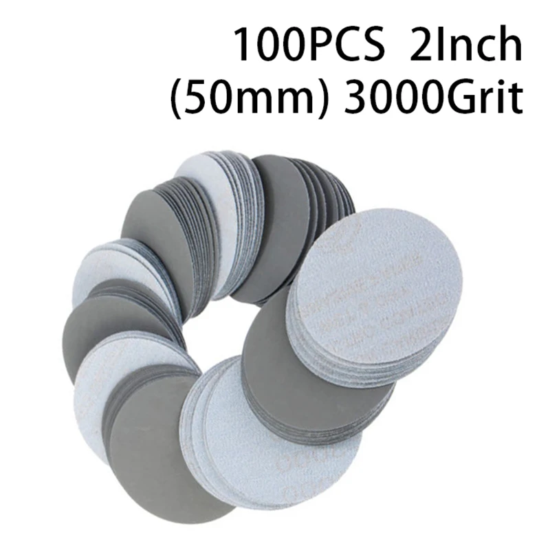

100pcs 2 Inch/50mm 3000Grit Sander Discs Sanding Polishing Pads Sandpaper Tool