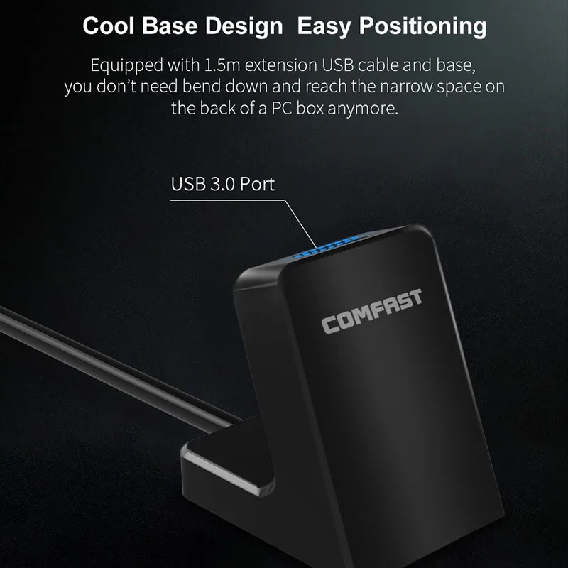 COMFAST Wifi Usb адаптер 1900 Мбит/с 2 4 ГГц и 5 8 двухдиапазонный ключ Plug And Play Ac сетевая карта