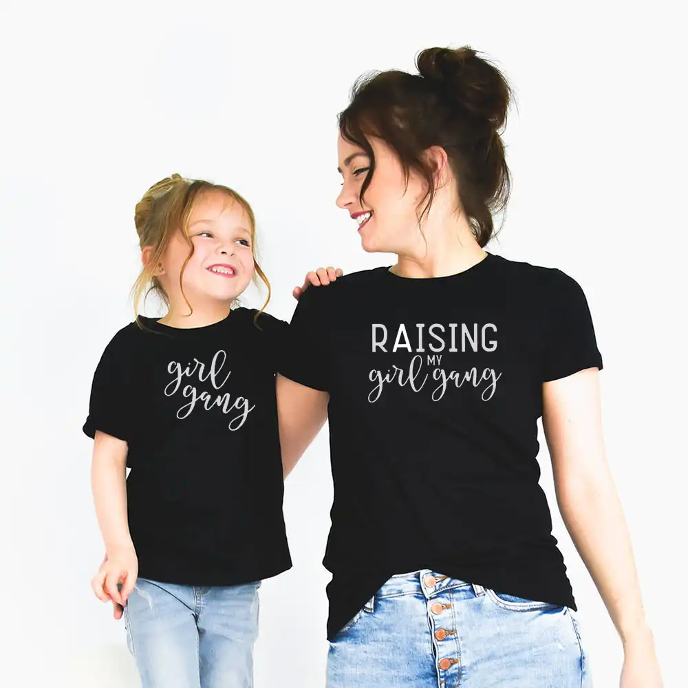 mom and daughter matching sweatshirts