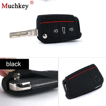 

3 Pcs Top Quality Silicone Car Key Case Remote Bag Holder Cover For Volkswagen VW Golf 7 Mk7 Car Accessories