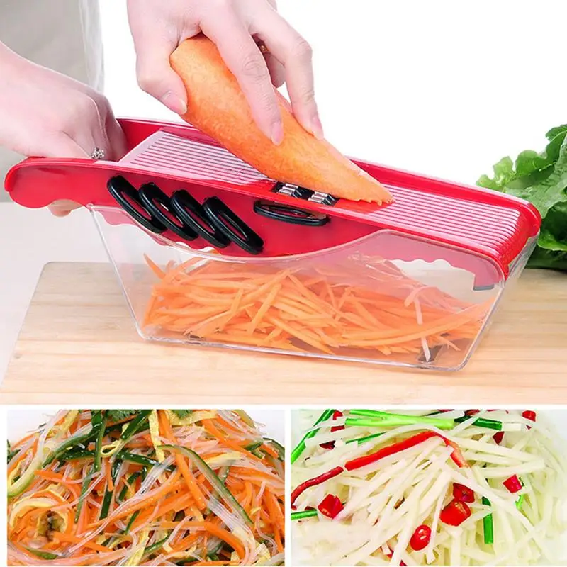 

Multi-Function Peeler Grater Vegetables Veggie Cutter Tool Veggie Chopper Friut Salad Shredder With Storage Box Hand Peeler