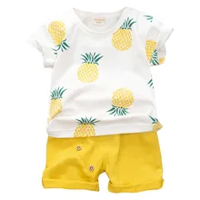 Summer  Baby Boys Girls Clothes Fashion Cotton Set Printed Fruit Sports Suit For A Boy T-Shirt + Shorts Children's  Clothing