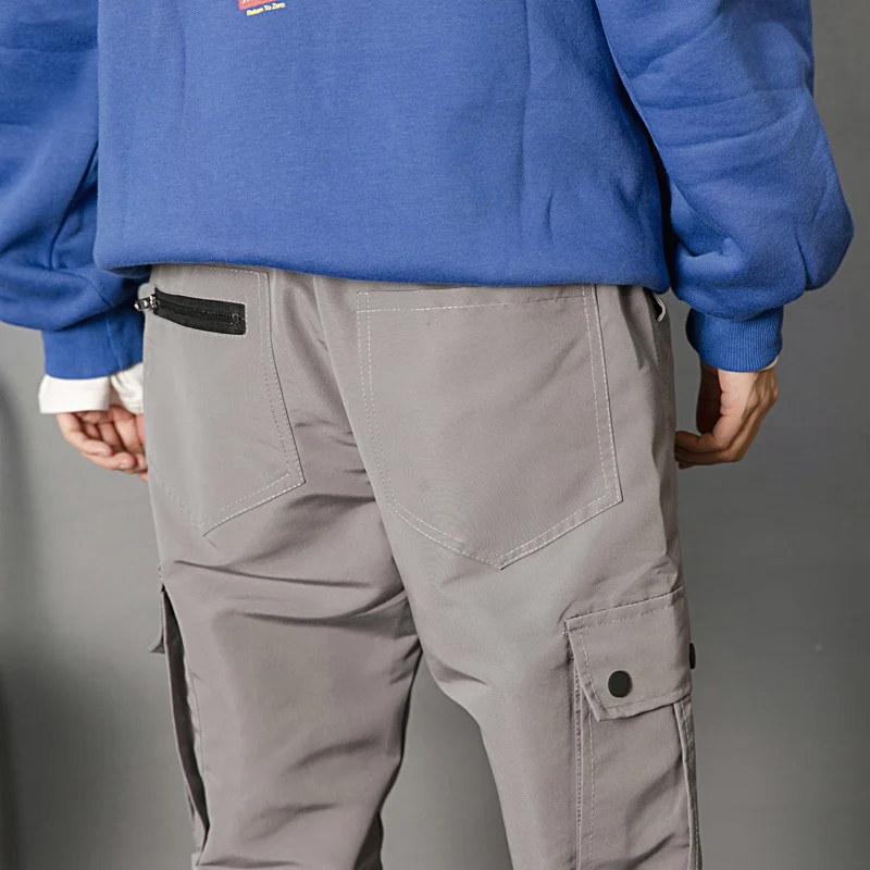 Men's Fashion Spring New Casual Overalls S-3XL Personality Wild Youth Nine Pants Feet Solid Color Loose Temperament Popular