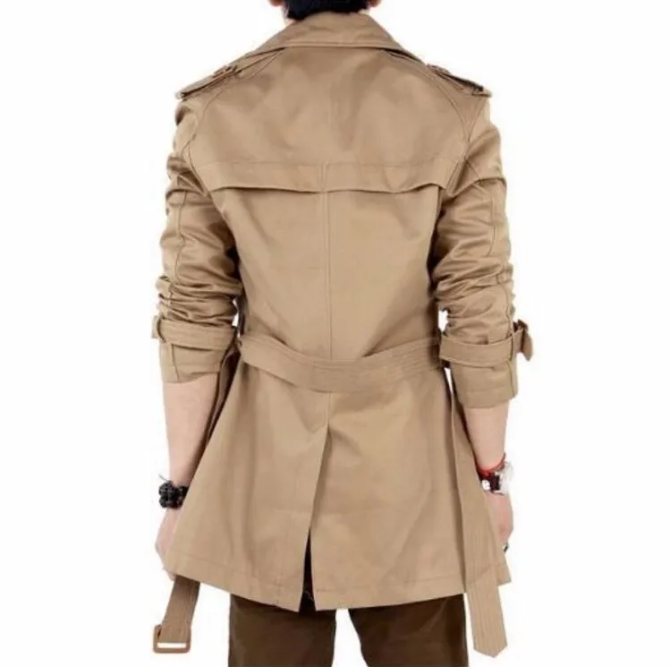 Autumn Trench Coat Men Double Breasted Trench Coat Men Outerwear Casual Men's Jacket Windbreaker Mens