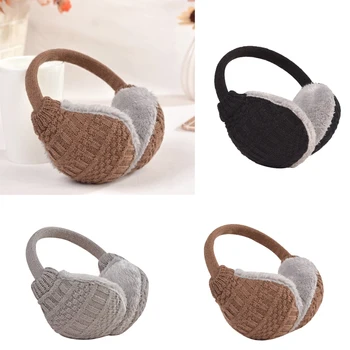 

Unisex Knit Winter Earmuffs Furry Ear Warmer Ear Covers Detachable to Wash for Outdoor Sports