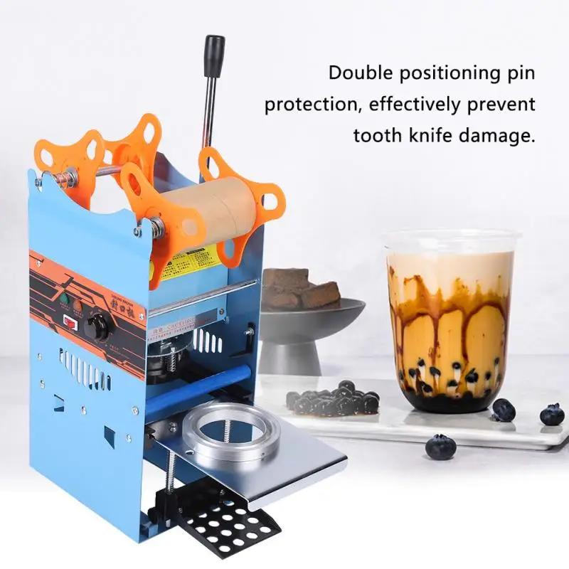 

220V Hand Held plastic beverage bubble tea cup sealing machine for cup sealing firm type Heavy Duty