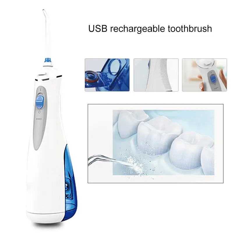

Portable Electric Oral Irrigator With Water Flossing Tips USB Rechargeable Teeth Washing Machine Water Flosser For Home & Travel