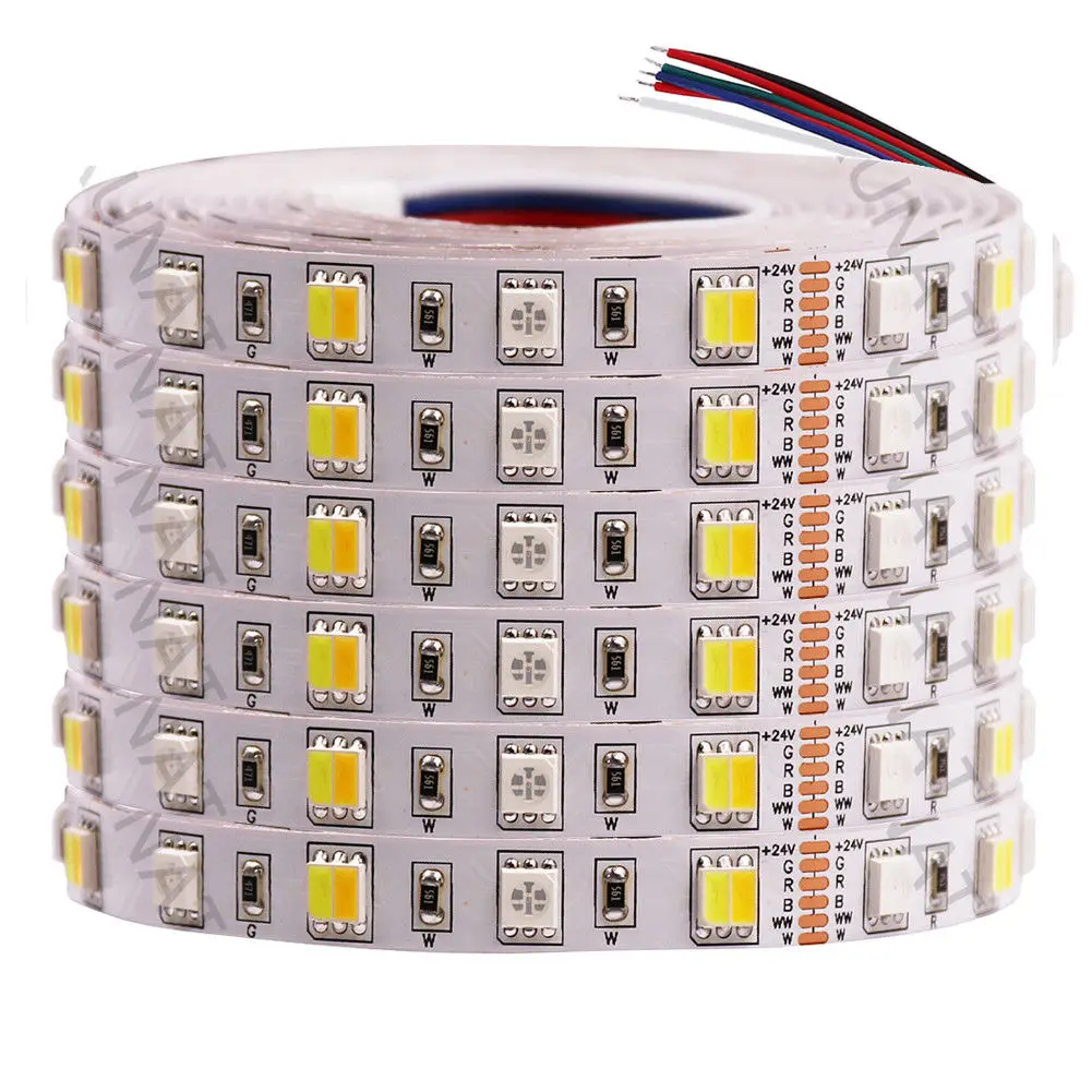 5 м RGB светодиодный светильник 5050 SMD 12 в 24 В DC RGBW RGBWW RGB WWA RGB+ CCT гибкий светодиодный светильник в полоску для украшения праздника s