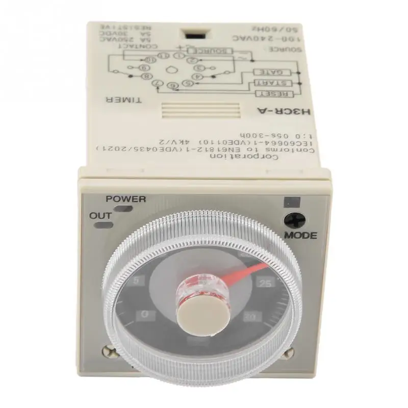 H3CR A Delay Timer Relay 0.5S 300H Knob Control Time Relay 11 Pin 100
