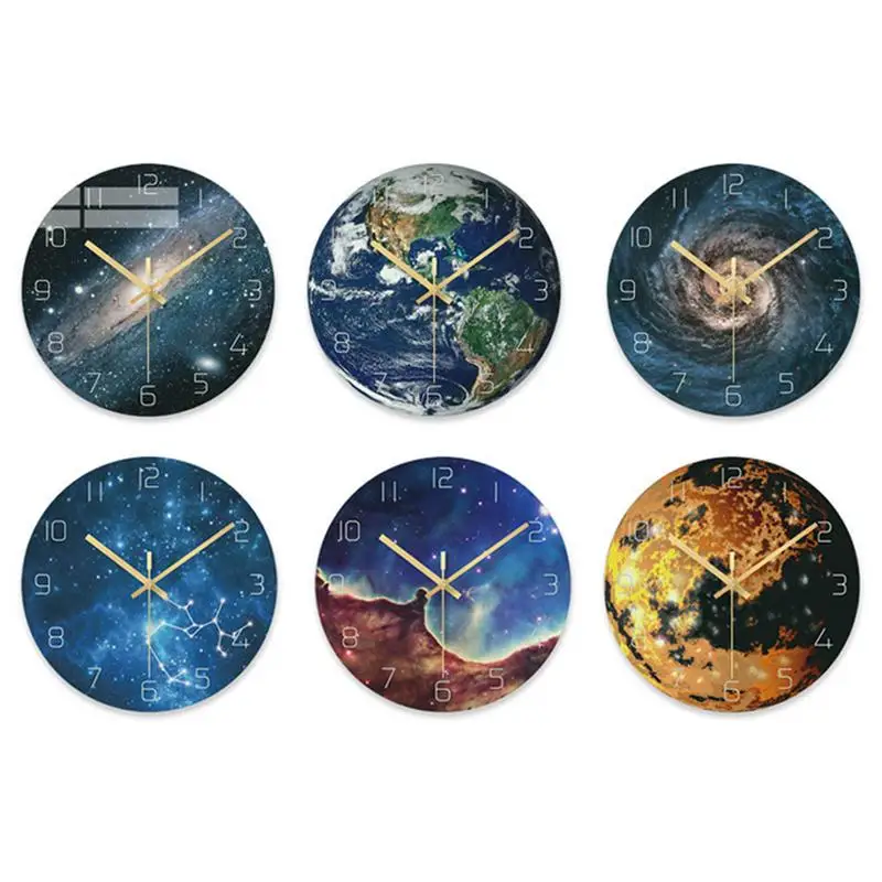 

1Pcs Planet Wall Clock Astronomy Home Decor Modern 3D Wall Decoration Wall Clock