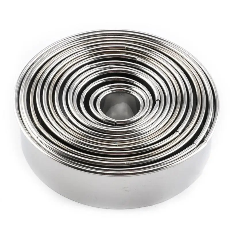 

14pcs Stainless Steel Round Dumplings Maker Wrappers Molds Set Cutter Tools Round Cake Cookie Pastry Wrapper cake Cutting Tools
