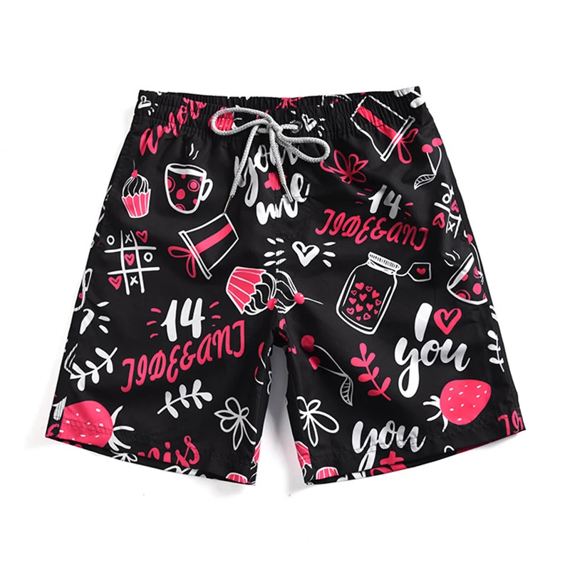 

Men's Strawberry Printed Board Shorts Drifting Short Pants Man Beach Shorts Ice Cream Printing Swim Boxers Lovers Beach Wear