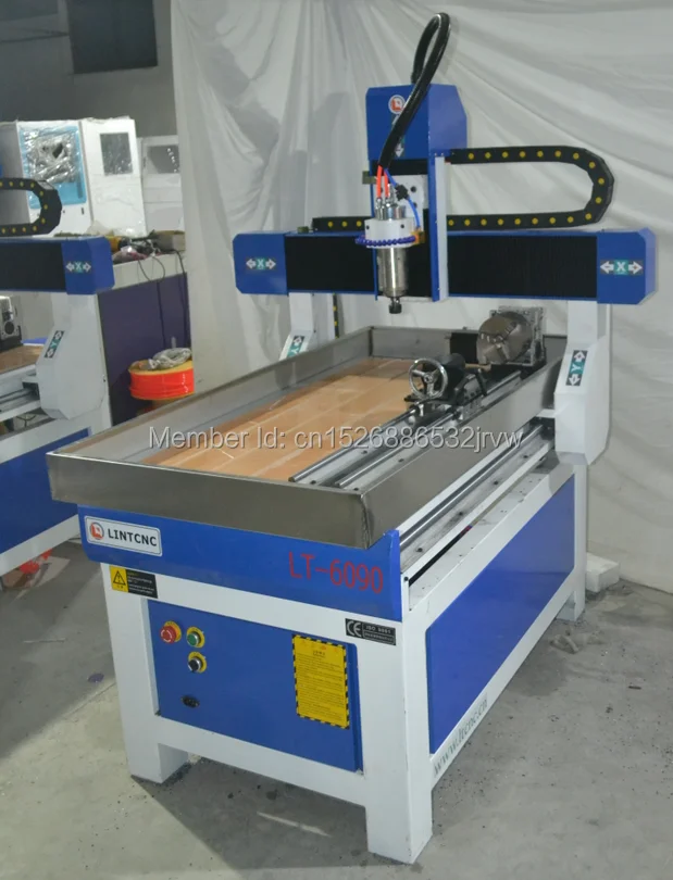 

LINTCNC 4 axis cnc milling machine woodworking cnc 6090 1212 with 1,5kw 2.2kw water cooling spindle