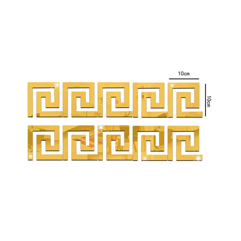 

10PCS/Set 10cm*10cm DIY Feather Pattern Acrylic Mirror Effect Sticker Wall Sticker For Home Decoration Tile Sticker Wall Decals