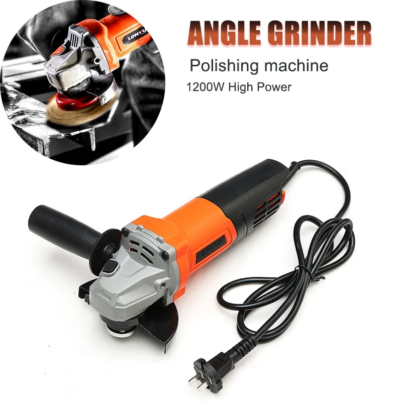 

Portable Electric Angle Grinder 220V 1200W Polishing Machine Tools For Metalworking Woodwroking Cutting and Grinding Machine