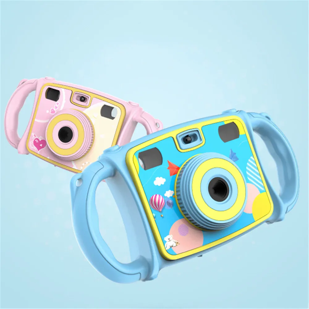 

High-Strength Anti-Drop Silicone Design Toys Cameras Cartoon Dual Lens Zoom Digital Camera Photo Toy Double Window Framing Gifts