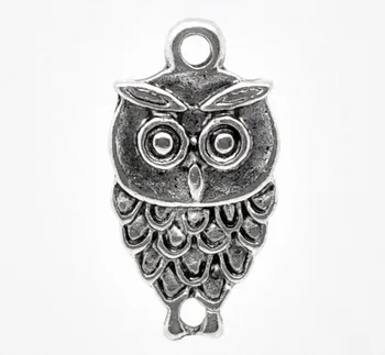 

Lovely 100 Silver Color Owl Charm Pendants 18x9mm (B13019)