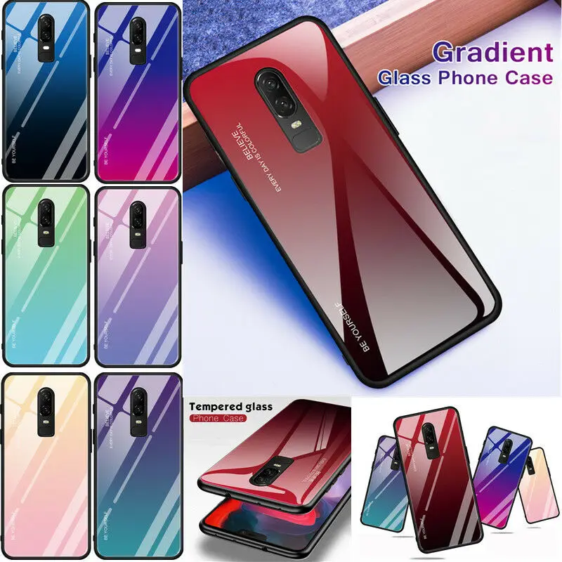 Protective Coque Phone Case For OnePlus 6 6T Shockproof Bumper Gradient Tempered Glass Case Cover Capa For OnePlus 6 6T Fundas Protective Coque Phone Case For OnePlus 6 6T Shockproof Bumper Gradient Tempered Glass Case Cover Capa For OnePlus 6 6T Fundas