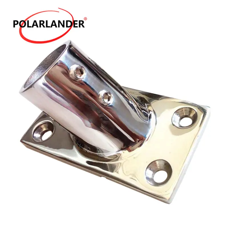 1X Boat Hand Rail Fittings 45 Degree 7//8/" Round Base Marine 316 S.S Hardware Hot