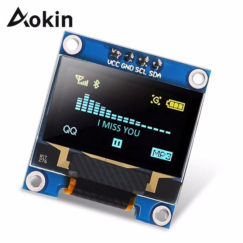 Aokin 0 96 дюймовый I2c Iic Серийный 12864 128x64 O светодиодный Желтый Синий ЖК-дисплей модуль