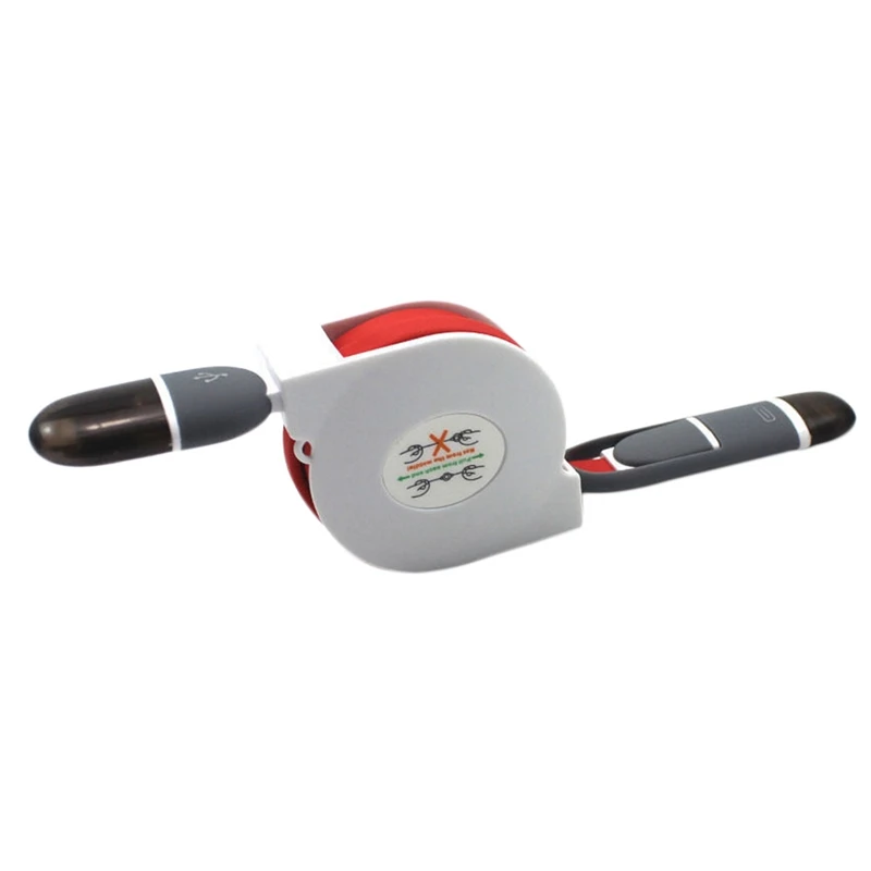 

2 In 1 Dual Retractable USB For Apple Interface Data Cable Charger For Android Iphone