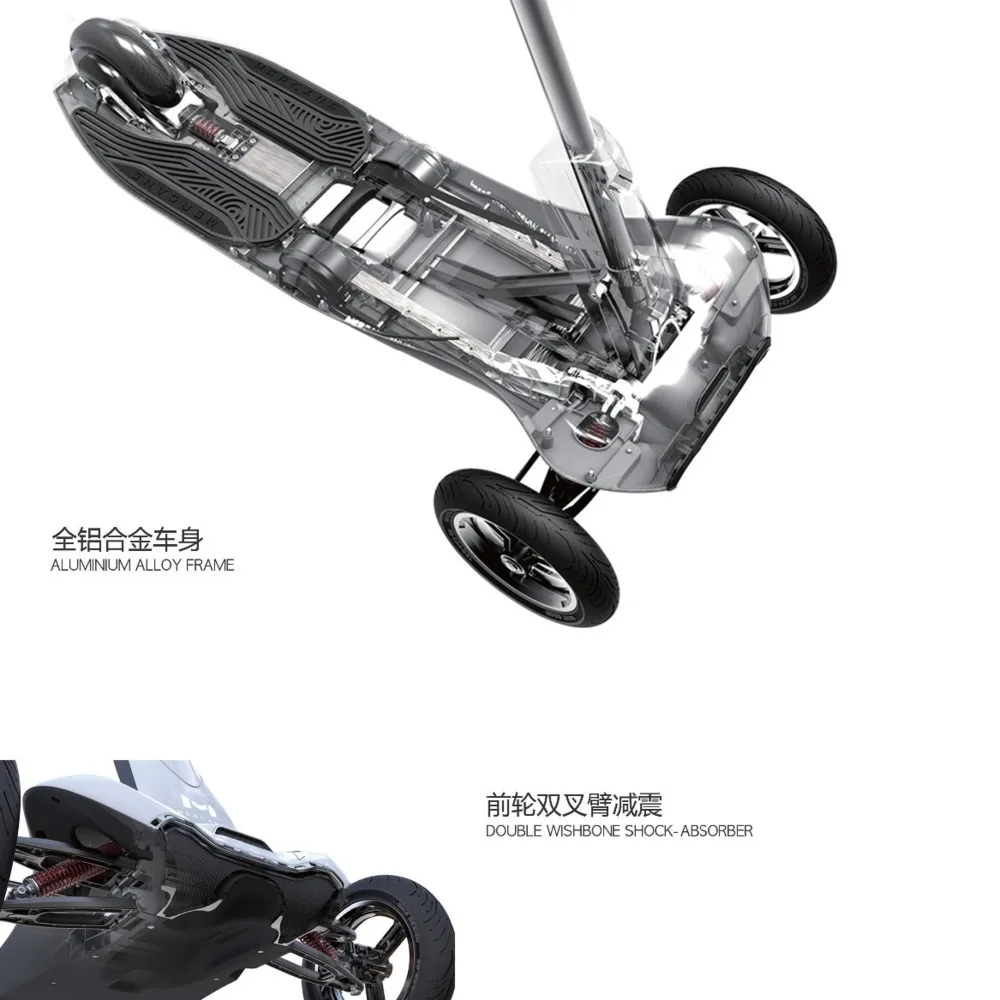 Top New Brand M1 350w 36v Folding Aluminum Alloy Three-wheel Electric Scooter Steering-wheel Skateboard Hover Board 5